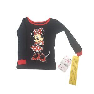 Disney Junior Toddler Size 2T PJ Top 1 Piece No Bottom Minnie Black Red New